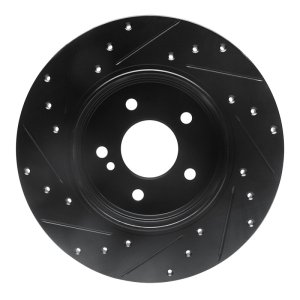 Mercedes-Benz E320 Brake Rotor (1) - Rear Right - R1 Concepts - Drilled & Slotted - Black - `98-`03